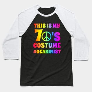 Groovy Ocarina Player This Is My 70s Costume Halloween Party Retro Vintage Baseball T-Shirt